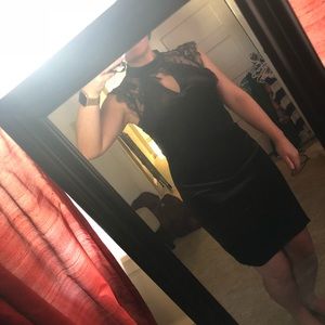 Black velvet and lace dress